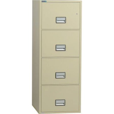 PHOENIX SAFE INTERNATIONAL Phoenix Safe Vertical 25" 4-Drawer Legal Fire and Water Resistant File Cabinet, Putty - LGL4W25P LGL4W25P
